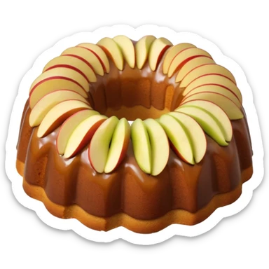 Bundt cake with apple slices in the middle  sticker