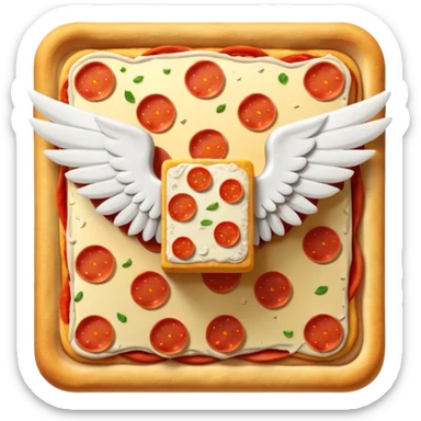 Pizza Lucky Block with white wings  sticker