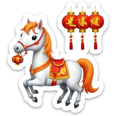 help me develop 10 emoji stickers, for CNY, cartoon horse stickers sticker