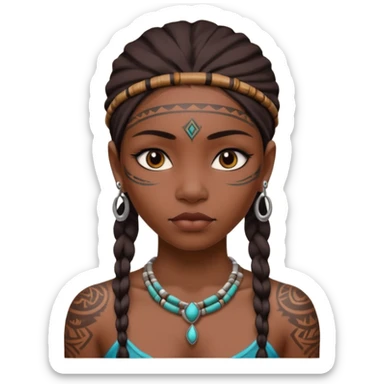 tribal girl Tattooed, DO NOT wearing necklace sticker