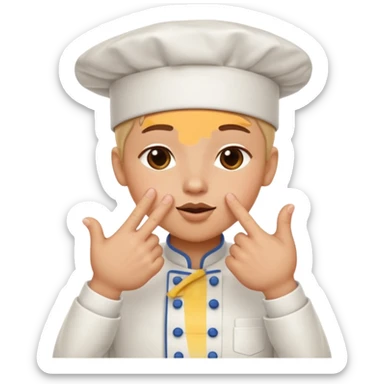 A hand making the chef’s kiss gesture: fingers pinched together, thumb and fingertips touching, as if saying ‘perfection’ or ‘delicious sticker