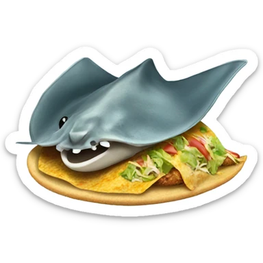 Stingray eating a taco sticker