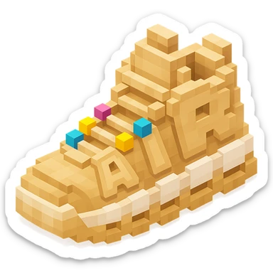 Nike Air More Uptempo sneakers in beige with colorful beads on the laces sticker