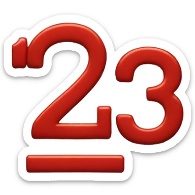 A red square displaying text that reads '123' sticker