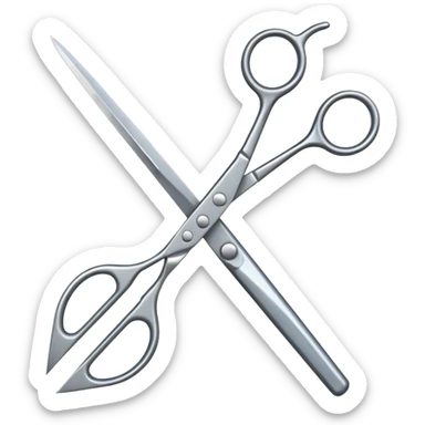 a pair of barber scissors sticker