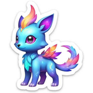 Cute cool colorful nebula fantasy animal hybrid Fakemon full body sticker