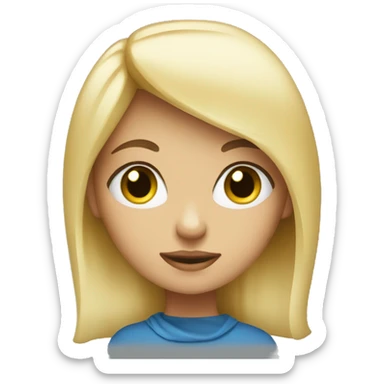blonde girl with eyes blu sticker