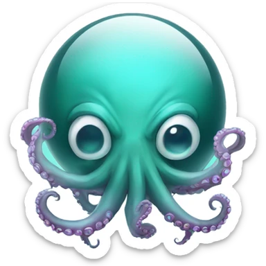 crystal ball with surgical turquoise octopus sticker