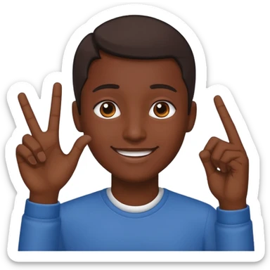 Que este 🙋🏾emoji envés que saludé haga con mano la forma de L sticker