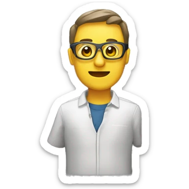 ingeniero con planos gafas oscuras saliendo por una puerta sticker