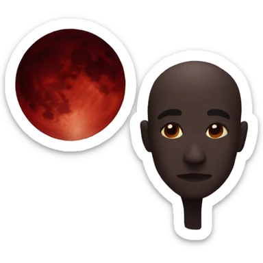 Dark red moon sticker