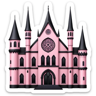 Pink and black gothic architecture  sticker