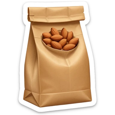roasted almonds in paper bag sticker