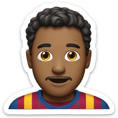 A man wearing a Barcelona shirt  sticker