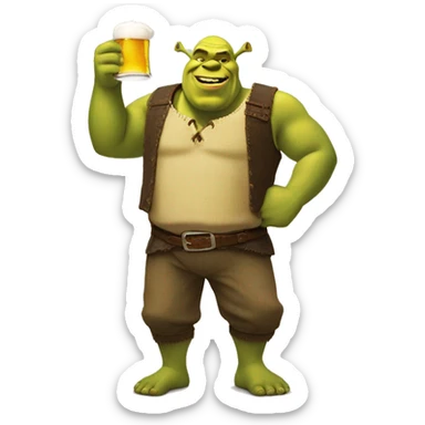 Shrek qui boit de la bière sticker