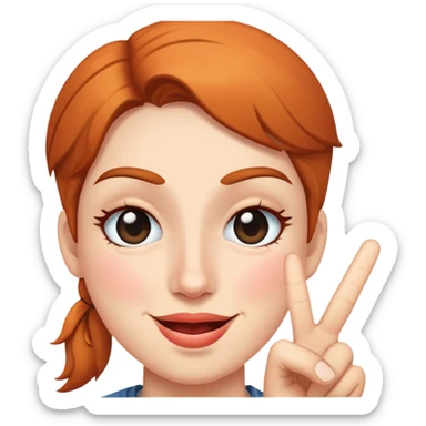 Winking with peace sign sticker