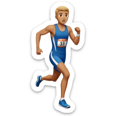 a man crossing Finish Line  sticker