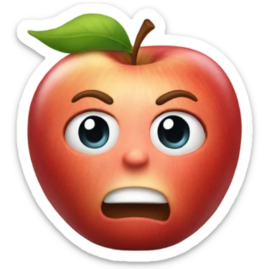 a default apple emoji being sarcastic and saying wow  sticker