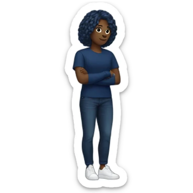designer dark blue outfit sticker
