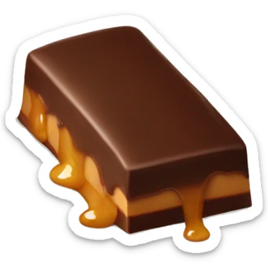 Piece of chocolate filled with caramel  sticker