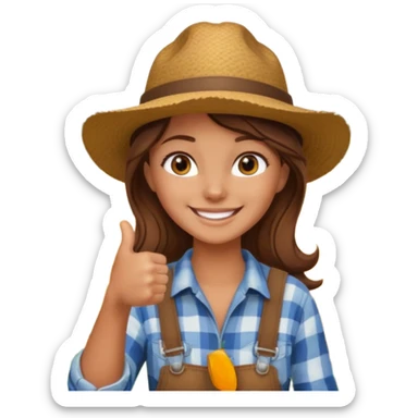 tia granjera dando like granjera  campo sticker