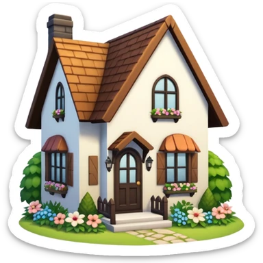 A cottage-core interpretation of the Sims 4 logo sticker