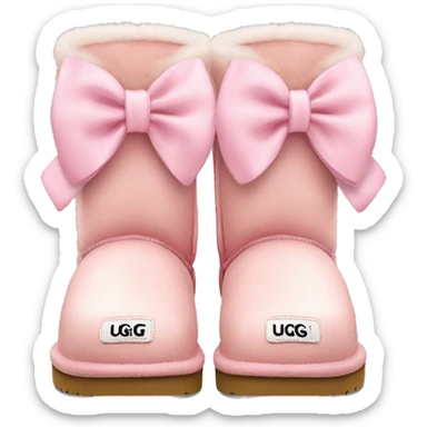 Light pink UGG boots with bow sticker