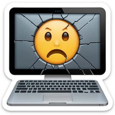 damaged computer sticker