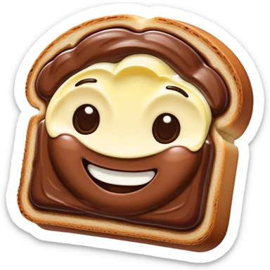 Nutella Brot mit Butter das lacht sticker