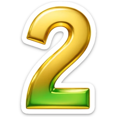 number 7 in golden and green shadows sticker
