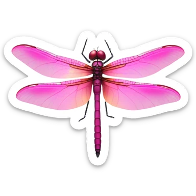 Pink dragonfly sticker