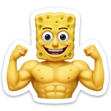 Make buff SpongeBob sticker