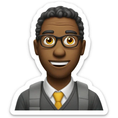 Nerd making a really goofy face sticker