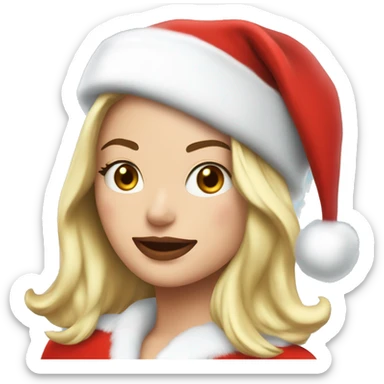 Margot Robbie with santa hat sticker