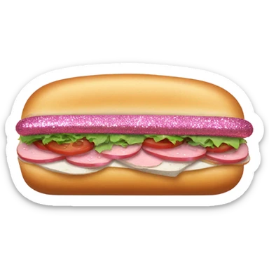 Pink subway sandwich with glitter  sticker