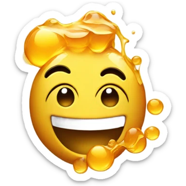 Happy face throwing up honey sticker