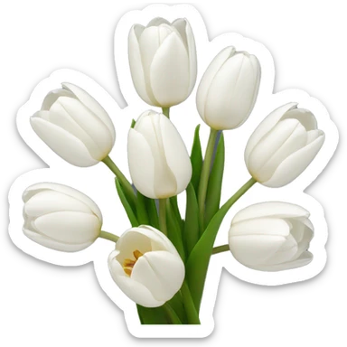 White tulips  sticker