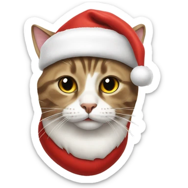 Cat with Santa hat sticker