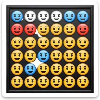 Emoji puzzle video.
Show 12 emojis in a clean grid.
One emoji has a clear visual difference (different color or missing detail).
Bright background, playful style.
Make it easy and fun for beginners.
4-second thinking time. sticker