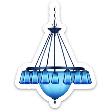 minimalist blue chandelier sticker