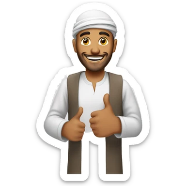 Smling Arabic man showing thumbs up  sticker