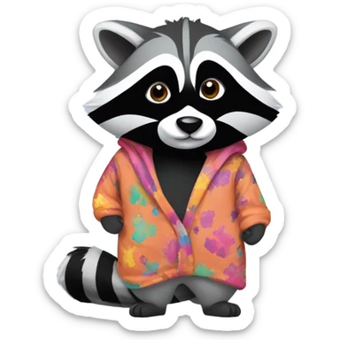 Raccoon in pajama sticker