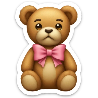 small Teddy with bow sticker
