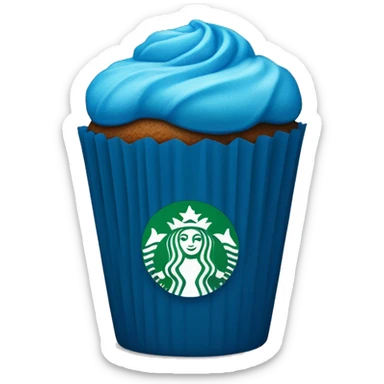 Blue Starbucks muffin sticker