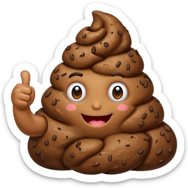 Poop thumbs up sticker