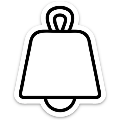 Add a simple handle to the maroon cowbell, keep it simple and icon-like, no background. sticker