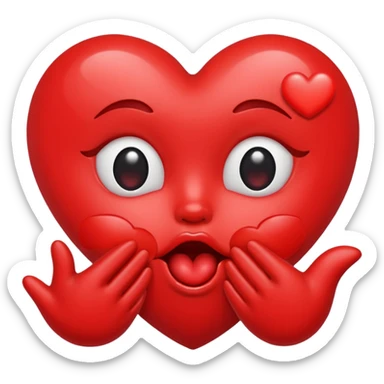 Heart blowing kisses sticker