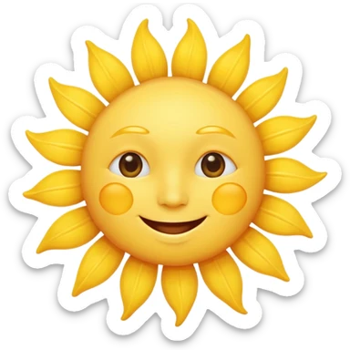 Sun with face with no eyebrows sticker