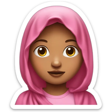 A little girl with a pink veil and et a pink T-shirt  sticker