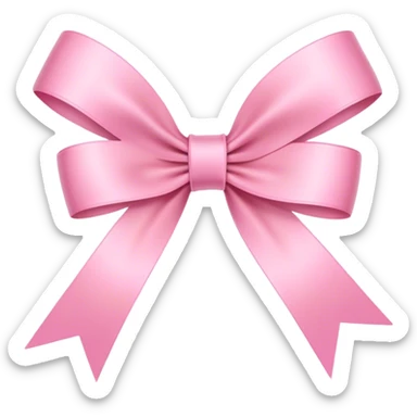 Super ultra-thin and stretched ribbon bow, as narrow as possible, single loop, no extra loops, no fluffy or rounded shapes, only one long and sleek ribbon, delicate, minimalist, NO DOUBLE LOOPS, NO THICKNESS, ONLY A SINGLE SLIM LINE pink sticker